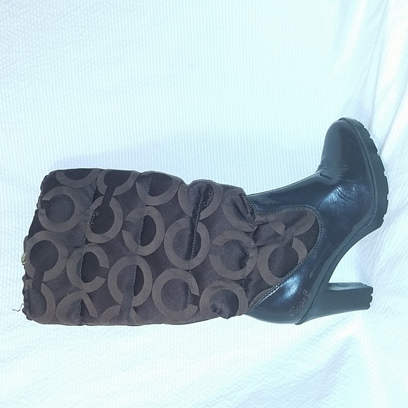 coach boots winter fall water proof quilted women's sz 8 1/2 B brown rain boot - Picture 10 of 15